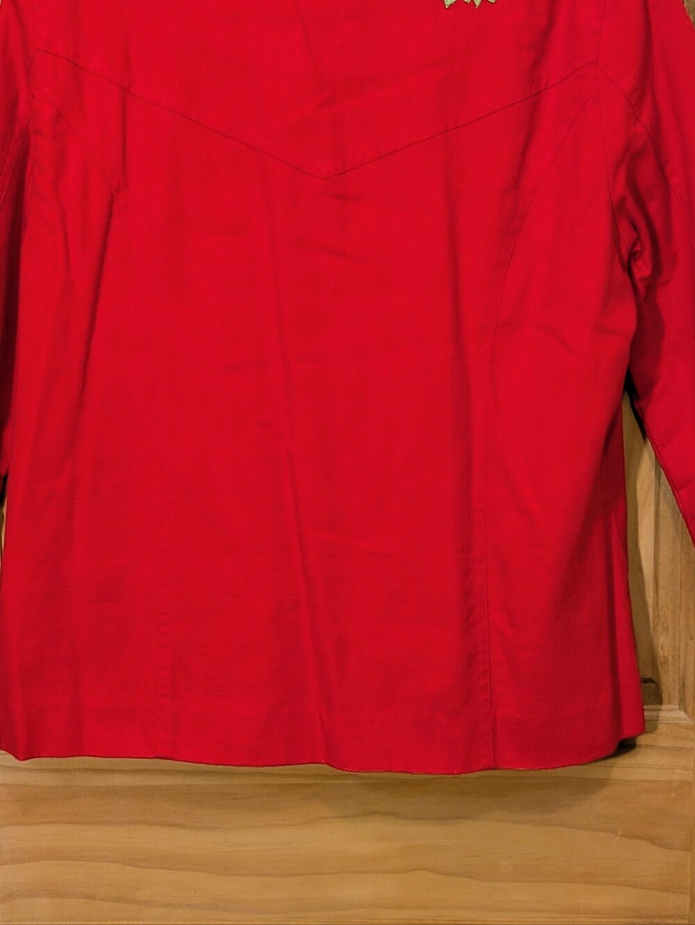 NWT Hearts Of Palm Blazer Jacket Embroidered Tropical Floral Red Sz 14 Beach VTG - Picture 13 of 14